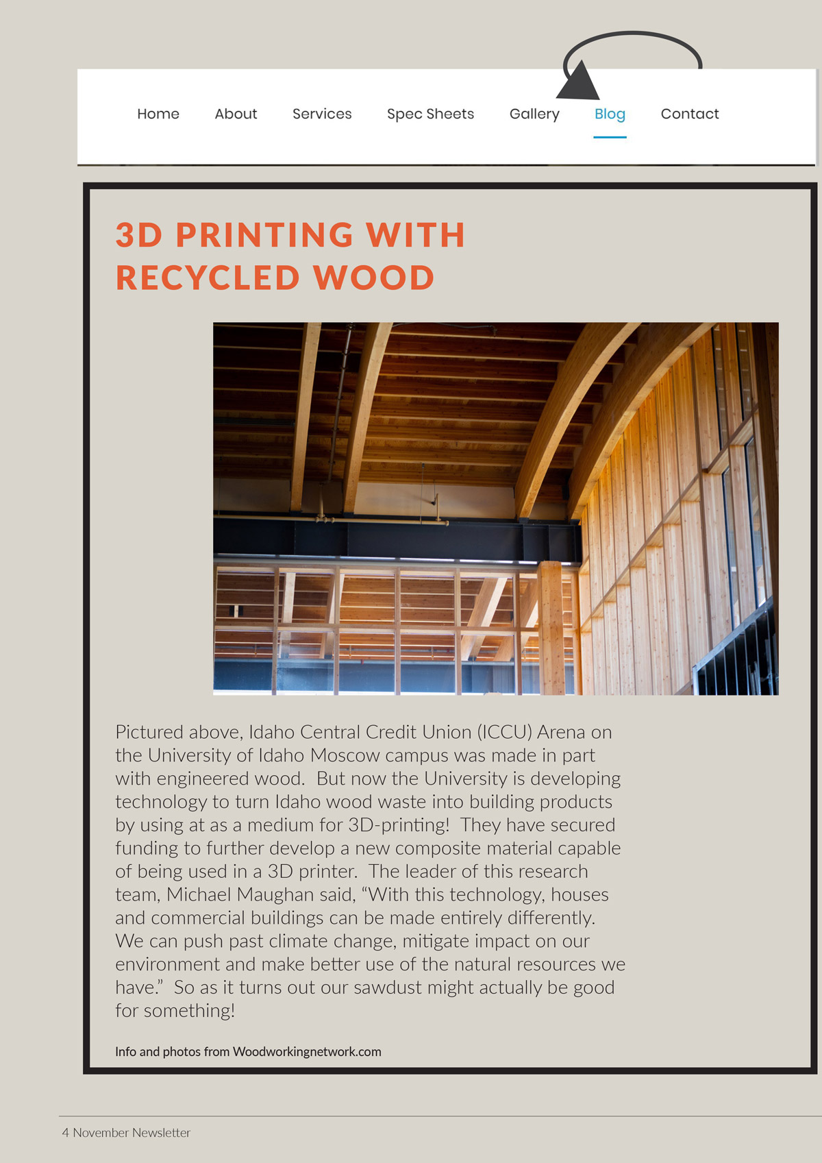 3D Printing with recycled wood. University of Idaho is developing technology to turn Idaho wood waste into building products by using it as a medium for 3D-printing!