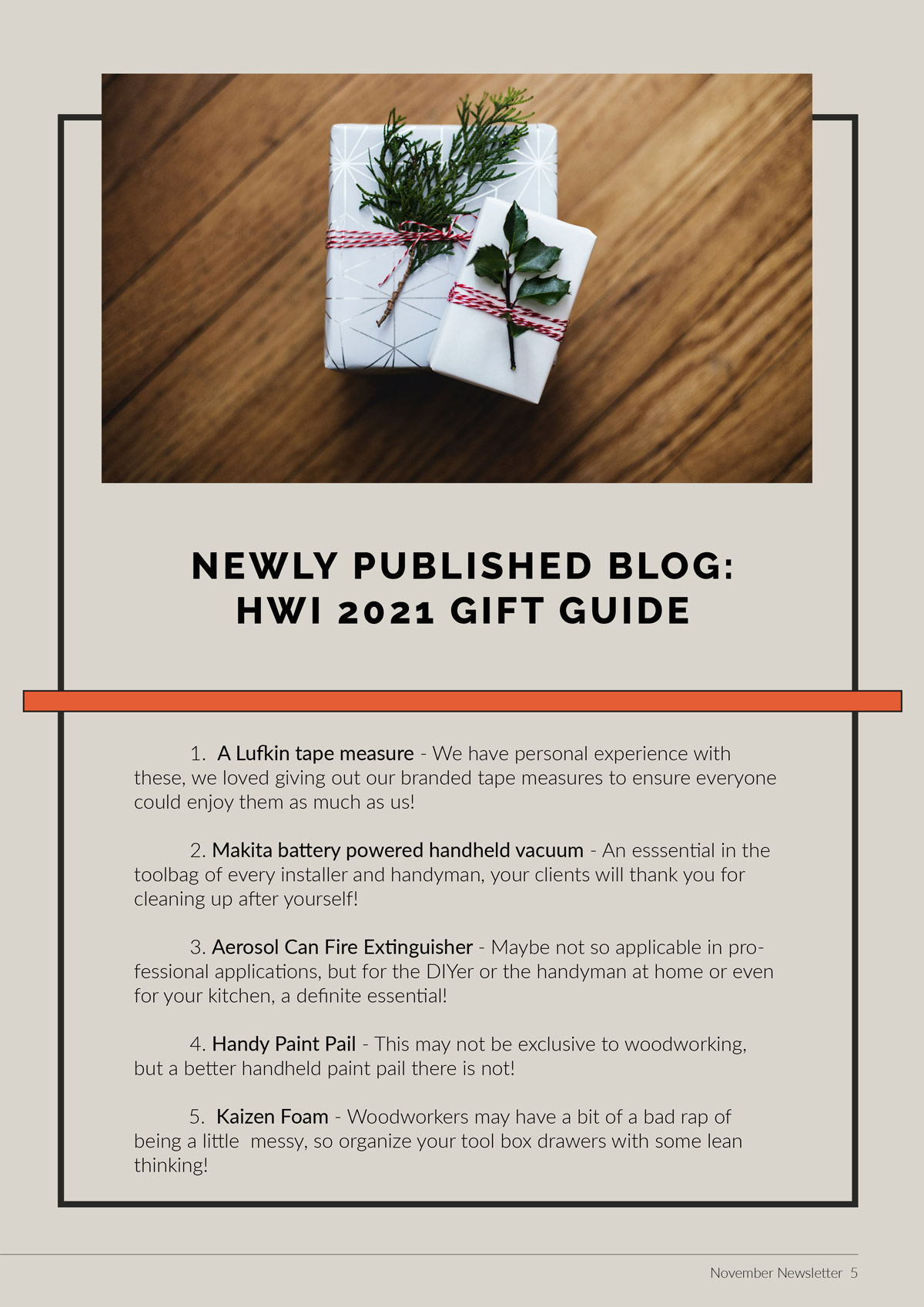 Newly published blog: HWI 2021 gift guide.