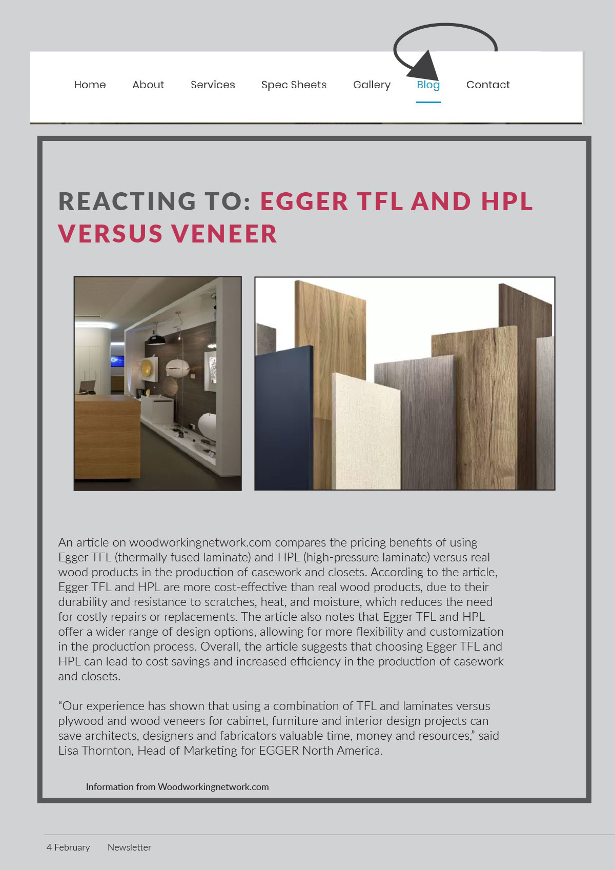 Reacting to: Egger TFL and HPL vs. Veneer.